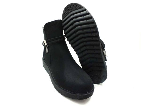 Çarıkçım Fermuarlı Süet Bot Siyah-Nubuk 118 130