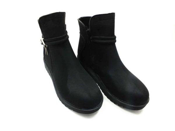 Çarıkçım Fermuarlı Süet Bot Siyah-Nubuk 118 130