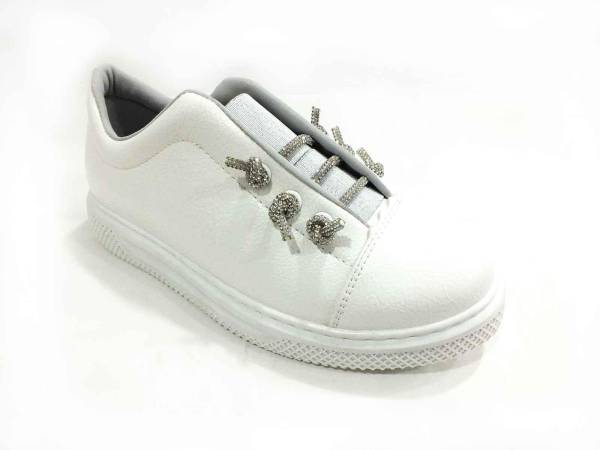 Çarıkçım Günlük Taşlı Ayakkabı Beyaz-Rugan 146 1320