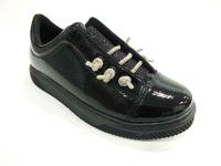 Çarıkçım Günlük Taşlı Ayakkabı Siyah-Rugan 146 1320 - Thumbnail