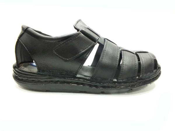 Çarıkçım Hakiki Deri Cırtlı Erkek Sandaleti Siyah 89 980