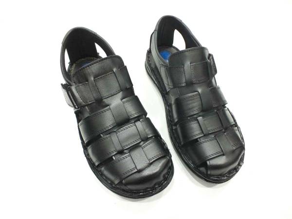 Çarıkçım Hakiki Deri Cırtlı Erkek Sandaleti Siyah 89 980