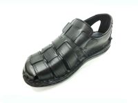 Çarıkçım Hakiki Deri Cırtlı Erkek Sandaleti Siyah 89 980 - Thumbnail