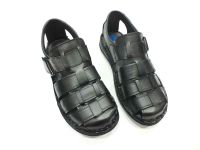 Çarıkçım Hakiki Deri Cırtlı Erkek Sandaleti Siyah 89 980 - Thumbnail