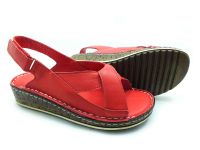 Çarıkçım Hakiki Deri Cırtlı Kadın Sandaleti Kırmızı 114 026 - Thumbnail