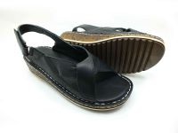 Çarıkçım Hakiki Deri Cırtlı Kadın Sandaleti Siyah 114 026 - Thumbnail