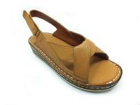 Çarıkçım Hakiki Deri Cırtlı Kadın Sandaleti Taba 114 026 - Thumbnail