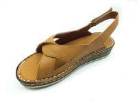 Çarıkçım Hakiki Deri Cırtlı Kadın Sandaleti Taba 114 026 - Thumbnail