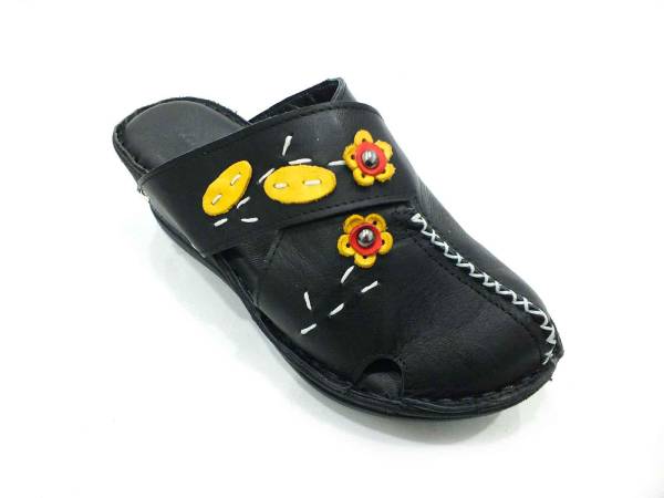 Çarıkçım Hakiki Deri Kadın Terliği Siyah 114 038