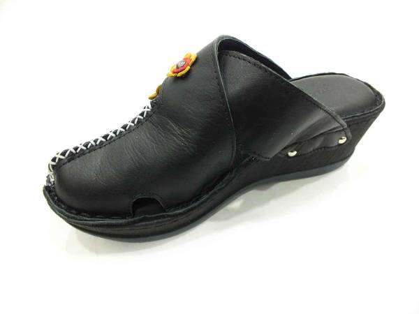 Çarıkçım Hakiki Deri Kadın Terliği Siyah 114 038