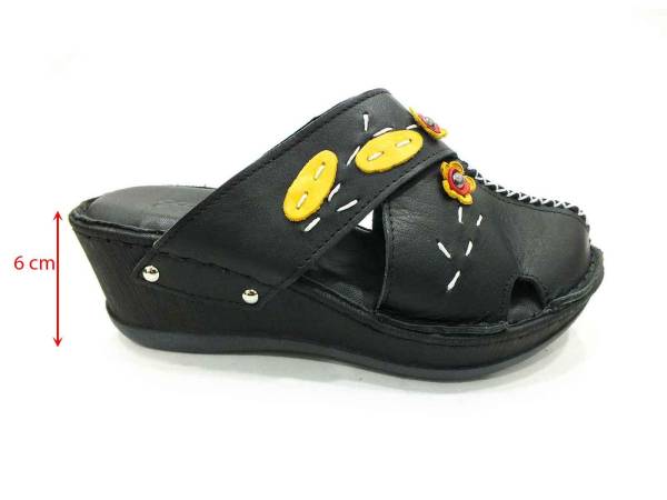 Çarıkçım Hakiki Deri Kadın Terliği Siyah 114 038