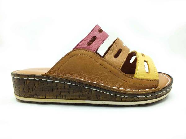 Çarıkçım Hakiki Deri Kadın Terliği Taba 114 024