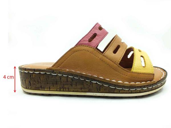 Çarıkçım Hakiki Deri Kadın Terliği Taba 114 024