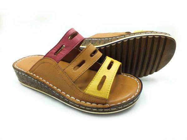 Çarıkçım Hakiki Deri Kadın Terliği Taba 114 024