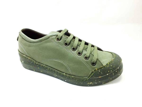 Çarıkçım Hakiki Deri Kauçuk Tabanlı Ayakkabı Haki 96 1111