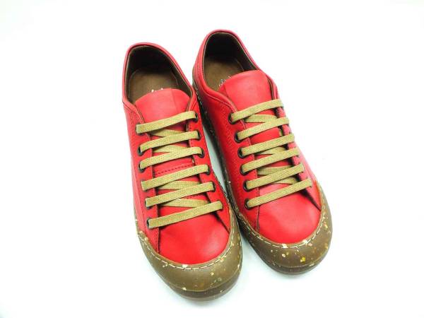 Çarıkçım Hakiki Deri Kauçuk Tabanlı Ayakkabı Kırmızı 96 1111