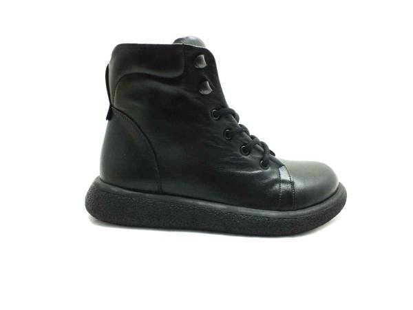 Çarıkçım Hakiki Deri Kauçuk Tabanlı Ayakkabı Siyah 114 K1004