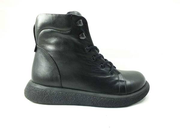 Çarıkçım Hakiki Deri Kauçuk Tabanlı Ayakkabı Siyah 114 K1004