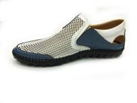 Çarıkçım Hakiki Deri Yazlık Ayakkabı Beyaz-Mavi 05 922 - Thumbnail