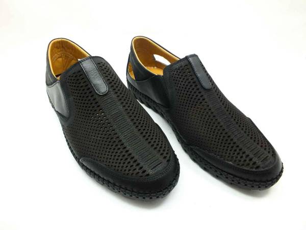 Çarıkçım Hakiki Deri Yazlık Ayakkabı Siyah-Nubuk 05 922