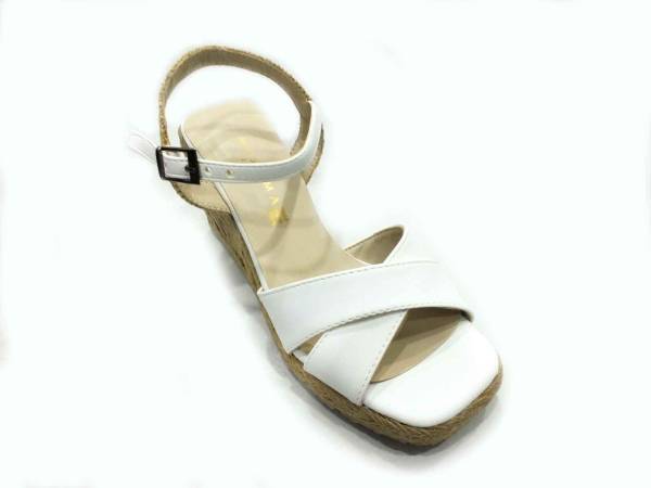 Çarıkçım Hasır Tabanlı Sandalet Beyaz 133 A-302