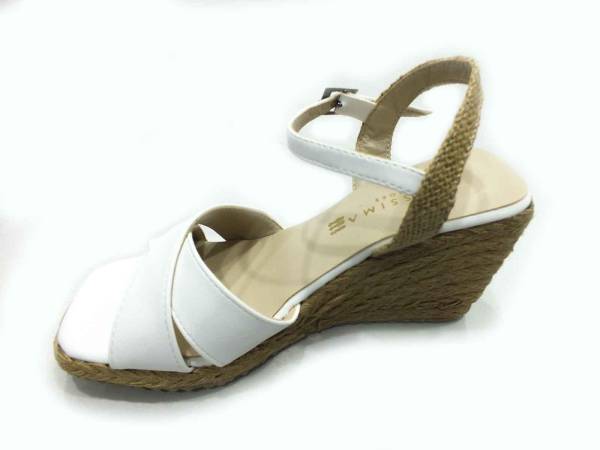 Çarıkçım Hasır Tabanlı Sandalet Beyaz 133 A-302