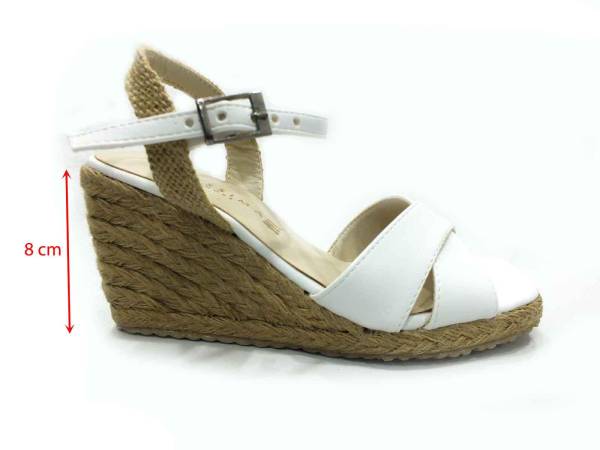 Çarıkçım Hasır Tabanlı Sandalet Beyaz 133 A-302