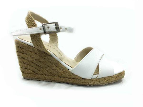 Çarıkçım Hasır Tabanlı Sandalet Beyaz 133 A-302
