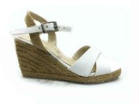 Çarıkçım Hasır Tabanlı Sandalet Beyaz 133 A-302 - Thumbnail