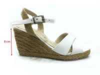 Çarıkçım Hasır Tabanlı Sandalet Beyaz 133 A-302 - Thumbnail