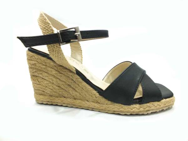 Çarıkçım Hasır Tabanlı Sandalet Siyah