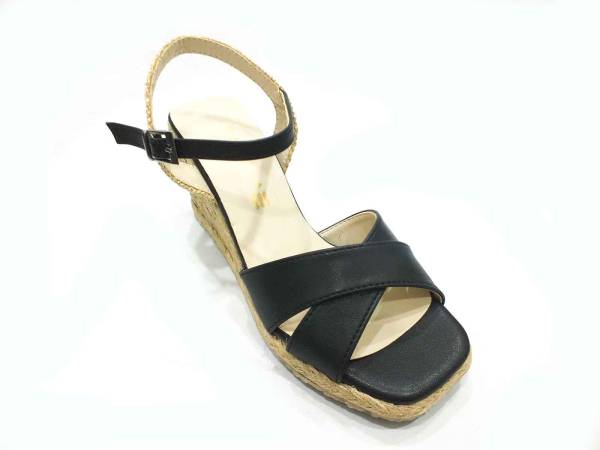 Çarıkçım Hasır Tabanlı Sandalet Siyah