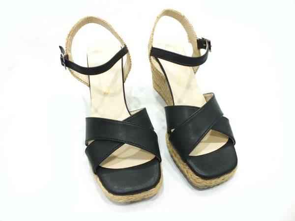 Çarıkçım Hasır Tabanlı Sandalet Siyah