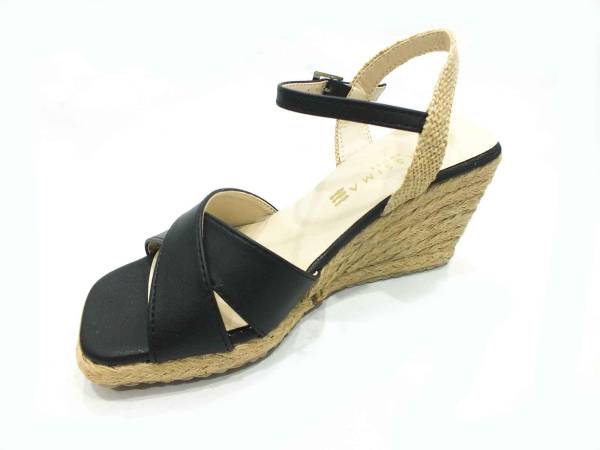 Çarıkçım Hasır Tabanlı Sandalet Siyah