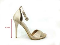 Çarıkçım İnce Topuklu Kadın Ayakkabısı Vizon-Saten 114 1137 - Thumbnail