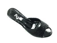 Çarıkçım Kadın Ev Terliği Siyah-Simli 19 80 - Thumbnail