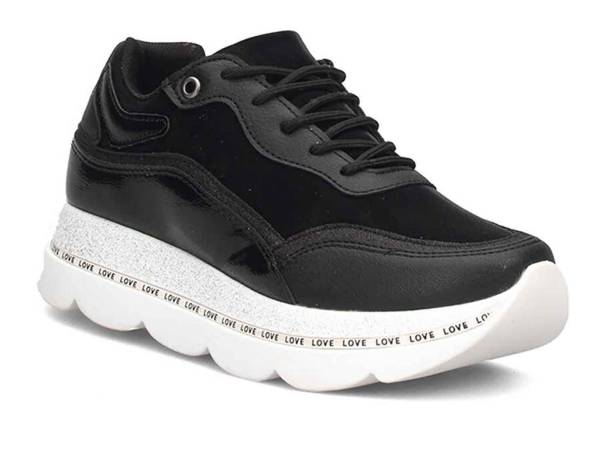 Çarıkçım Kadın Sneaker Ayakkabı Siyah-Beyaz