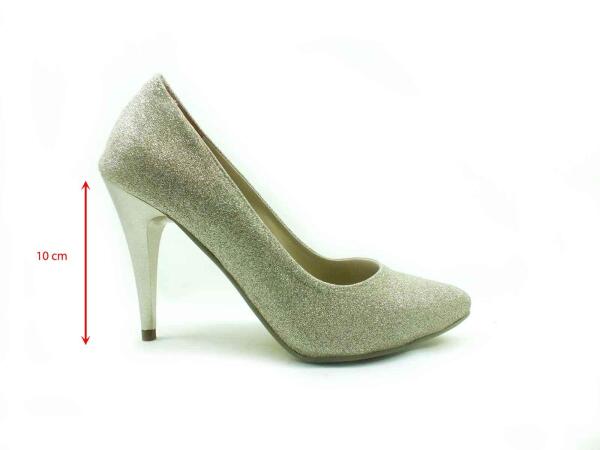 Çarıkçım Stiletto Ayakkabı - Altın-Simli - 700 - 5