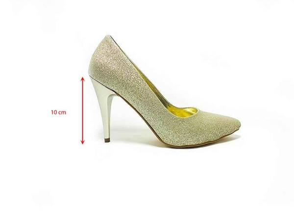 Çarıkçım Stiletto Ayakkabı Dore-Simli