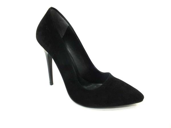 Çarıkçım Stiletto Kadın Ayakkabı Siyah-Süet 114 1519
