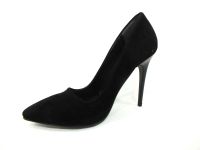 Çarıkçım Stiletto Kadın Ayakkabı Siyah-Süet 114 1519 - Thumbnail