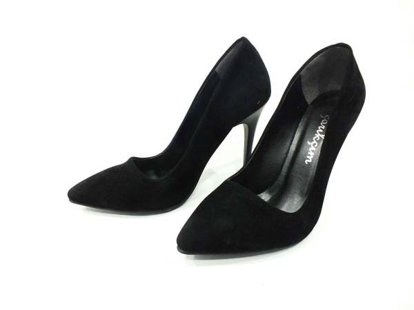 Çarıkçım Stiletto Kadın Ayakkabı Siyah-Süet 114 1519