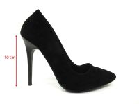 Çarıkçım Stiletto Kadın Ayakkabı Siyah-Süet 114 1519 - Thumbnail