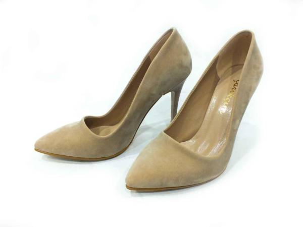 Çarıkçım Stiletto Kadın Ayakkabı Ten-Süet 114 1519