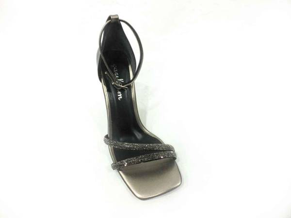 Çarıkçım Taşlı Topuklu Kadın Ayakkabı Platin 114 521