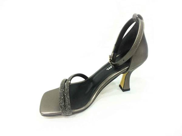 Çarıkçım Taşlı Topuklu Kadın Ayakkabı Platin 114 521