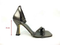 Çarıkçım Taşlı Topuklu Kadın Ayakkabı Platin 114 521 - Thumbnail