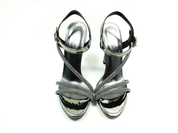 Çarıkçım Taşlı Topuklu Kadın Ayakkabısı Platin-Ayna 114 232