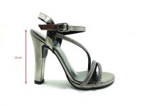 Çarıkçım Taşlı Topuklu Kadın Ayakkabısı Platin-Ayna 114 232 - Thumbnail