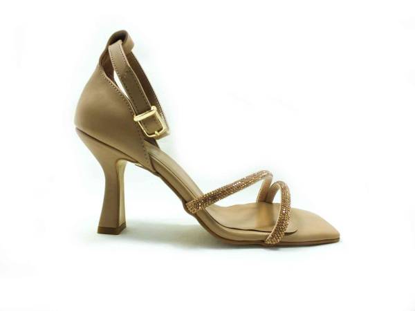 Çarıkçım Tek Bantlı 8 cm Topuklu Ayakkabı Ten 19 Z50